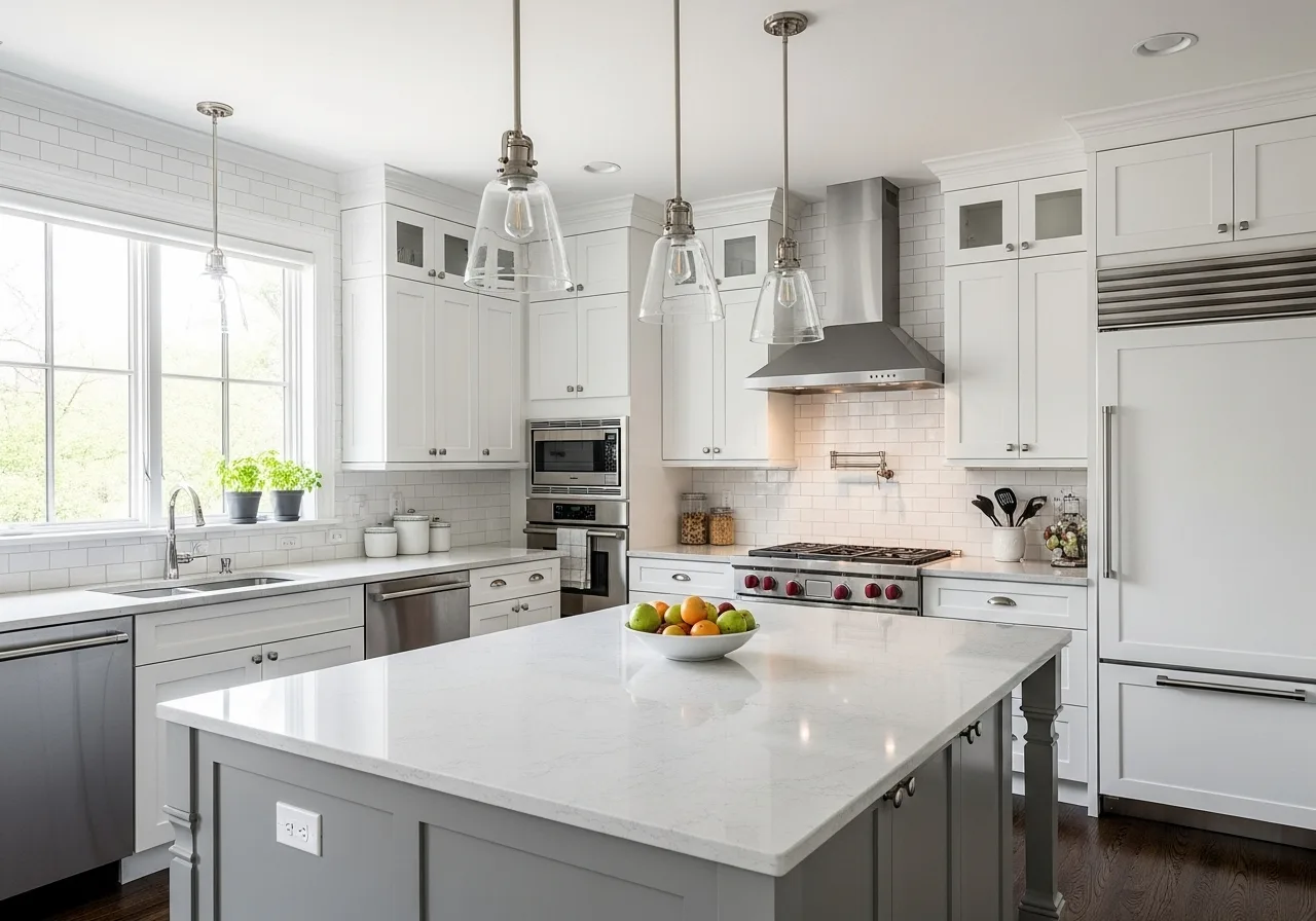 Warm modern kitchen with custom cabinetry and a central island